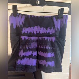 Lucy Tie-Dye Purple and Black Athletic Shorts